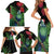 New Zealand Tui Bird Christmas Family Matching Short Sleeve Bodycon Dress and Hawaiian Shirt Maori Fern Mix Pohotukawa