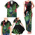 New Zealand Tui Bird Christmas Family Matching Tank Maxi Dress and Hawaiian Shirt Maori Fern Mix Pohotukawa