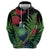 New Zealand Tui Bird Christmas Hoodie Maori Fern Mix Pohotukawa