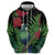 New Zealand Tui Bird Christmas Hoodie Maori Fern Mix Pohotukawa