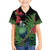 New Zealand Tui Bird Christmas Kid Hawaiian Shirt Maori Fern Mix Pohotukawa