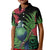 New Zealand Tui Bird Christmas Kid Polo Shirt Maori Fern Mix Pohotukawa