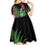 New Zealand Tui Bird Christmas Kid Short Sleeve Dress Maori Fern Mix Pohotukawa