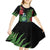 New Zealand Tui Bird Christmas Kid Short Sleeve Dress Maori Fern Mix Pohotukawa