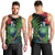 New Zealand Tui Bird Christmas Men Tank Top Maori Fern Mix Pohotukawa