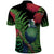 New Zealand Tui Bird Christmas Polo Shirt Maori Fern Mix Pohotukawa