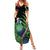 New Zealand Tui Bird Christmas Summer Maxi Dress Maori Fern Mix Pohotukawa