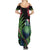 New Zealand Tui Bird Christmas Summer Maxi Dress Maori Fern Mix Pohotukawa