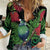 New Zealand Tui Bird Christmas Women Casual Shirt Maori Fern Mix Pohotukawa