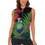 New Zealand Tui Bird Christmas Women Sleeveless Polo Shirt Maori Fern Mix Pohotukawa