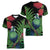 New Zealand Tui Bird Christmas Women V-Neck T-Shirt Maori Fern Mix Pohotukawa