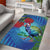 New Zealand Takahe Christmas Area Rug Maori Fern Mix Pohotukawa