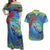 New Zealand Takahe Christmas Couples Matching Off Shoulder Maxi Dress and Hawaiian Shirt Maori Fern Mix Pohotukawa