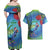 New Zealand Takahe Christmas Couples Matching Off Shoulder Maxi Dress and Hawaiian Shirt Maori Fern Mix Pohotukawa