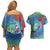 New Zealand Takahe Christmas Couples Matching Off Shoulder Short Dress and Hawaiian Shirt Maori Fern Mix Pohotukawa