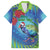 New Zealand Takahe Christmas Family Matching Off Shoulder Short Dress and Hawaiian Shirt Maori Fern Mix Pohotukawa