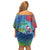 New Zealand Takahe Christmas Family Matching Off Shoulder Short Dress and Hawaiian Shirt Maori Fern Mix Pohotukawa