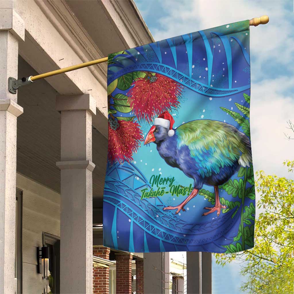 New Zealand Takahe Christmas Garden Flag Maori Fern Mix Pohotukawa LT14 House Flag Blue - Polynesian Pride