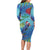 New Zealand Takahe Christmas Long Sleeve Bodycon Dress Maori Fern Mix Pohotukawa