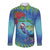 New Zealand Takahe Christmas Long Sleeve Button Shirt Maori Fern Mix Pohotukawa