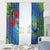 New Zealand Takahe Christmas Window Curtain Maori Fern Mix Pohotukawa