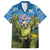 Personalised Jumping Kakapo Christmas Family Matching Puletasi and Hawaiian Shirt New Zealand Fern - Starry Night Style