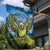 Personalised Jumping Kakapo Christmas Garden Flag New Zealand Fern - Starry Night Style