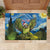 Personalised Jumping Kakapo Christmas Rubber Doormat New Zealand Fern - Starry Night Style