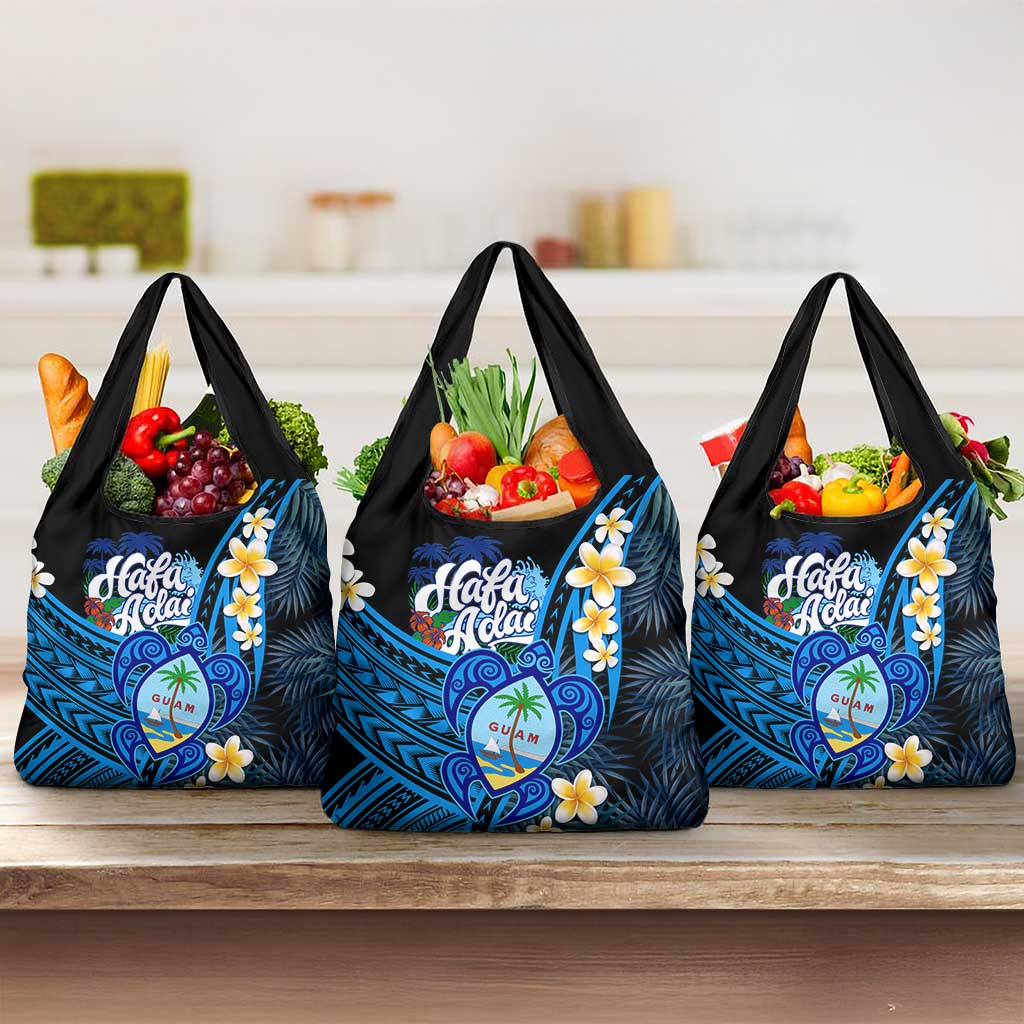 Hafa Adai Guam Grocery Bag Guahan Sea Turtle Tropical Style LT14 3-pack One Size Blue - Polynesian Pride