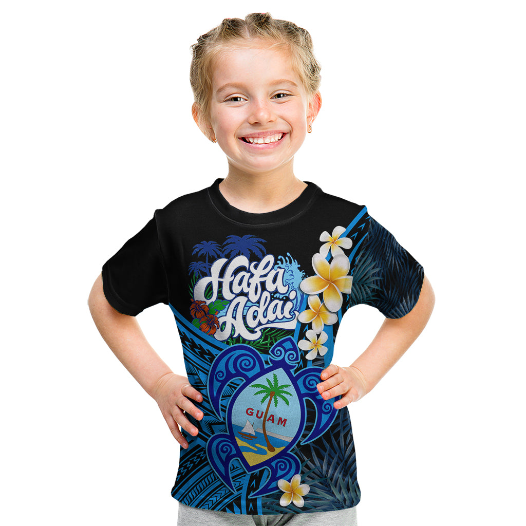 Hafa Adai Guam Kid T Shirt Guahan Sea Turtle Tropical Style LT14 Blue - Polynesian Pride