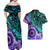 New Zealand Paua Shell With Australia Opal Unique Combine Couples Matching Off Shoulder Maxi Dress and Hawaiian Shirt LT14 - Polynesian Pride