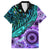 New Zealand Paua Shell With Australia Opal Unique Combine Family Matching Long Sleeve Bodycon Dress and Hawaiian Shirt LT14 Dad's Shirt - Short Sleeve Green - Polynesian Pride