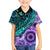 New Zealand Paua Shell With Australia Opal Unique Combine Family Matching Off Shoulder Long Sleeve Dress and Hawaiian Shirt LT14 Son's Shirt Green - Polynesian Pride