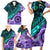 New Zealand Paua Shell With Australia Opal Unique Combine Family Matching Short Sleeve Bodycon Dress and Hawaiian Shirt LT14 - Polynesian Pride