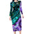 New Zealand Paua Shell With Australia Opal Unique Combine Long Sleeve Bodycon Dress LT14 Long Dress Green - Polynesian Pride