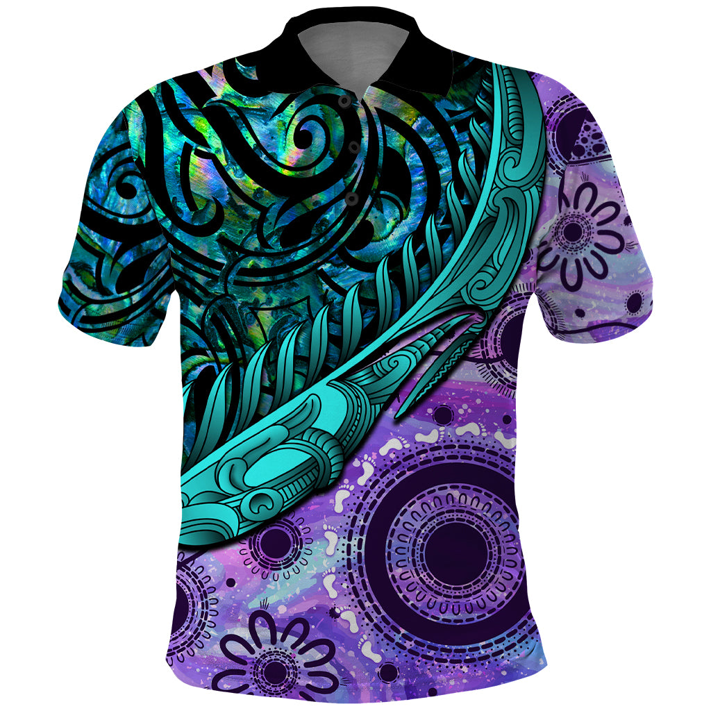 New Zealand Paua Shell With Australia Opal Unique Combine Polo Shirt LT14 Green - Polynesian Pride