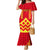 Hawaii Mauna Kea Family Matching Mermaid Dress and Hawaiian Shirt Hawaiian Kakau Tribal Pattern LT14 Mom's Dress Red - Polynesian Pride