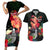 Hawaii Mauna Kea Couples Matching Short Sleeve Bodycon Dress and Hawaiian Shirt White Mountain With Nene Tropical Vibes LT14 Black - Polynesian Pride