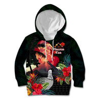 Hawaii Mauna Kea Kid Hoodie White Mountain With Nene Tropical Vibes LT14 Hoodie Black - Polynesian Pride