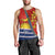 Personalised Mauri Kiribati Men Tank Top Polynesian Ribaberiki Flag Style Mix Plumeria LT14 - Polynesian Pride