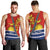 Personalised Mauri Kiribati Men Tank Top Polynesian Ribaberiki Flag Style Mix Plumeria LT14 - Polynesian Pride