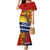 Personalised Mauri Kiribati Mermaid Dress Polynesian Ribaberiki Flag Style Mix Plumeria LT14 Women Red - Polynesian Pride