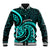 Turquoise New Zealand Mangopare Baseball Jacket Aotearoa Maori Koru Style LT14 Unisex Turquoise - Polynesian Pride