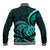 Turquoise New Zealand Mangopare Baseball Jacket Aotearoa Maori Koru Style LT14 - Polynesian Pride