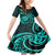 Turquoise New Zealand Mangopare Family Matching Mermaid Dress and Hawaiian Shirt Aotearoa Maori Koru Style LT14 Daughter's Dress Turquoise - Polynesian Pride