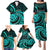 Turquoise New Zealand Mangopare Family Matching Puletasi and Hawaiian Shirt Aotearoa Maori Koru Style LT14 - Polynesian Pride