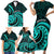 Turquoise New Zealand Mangopare Family Matching Short Sleeve Bodycon Dress and Hawaiian Shirt Aotearoa Maori Koru Style LT14 - Polynesian Pride