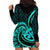 Turquoise New Zealand Mangopare Hoodie Dress Aotearoa Maori Koru Style LT14 - Polynesian Pride