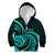 Turquoise New Zealand Mangopare Kid Hoodie Aotearoa Maori Koru Style LT14 Zip Hoodie Turquoise - Polynesian Pride