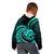 Turquoise New Zealand Mangopare Kid Hoodie Aotearoa Maori Koru Style LT14 - Polynesian Pride